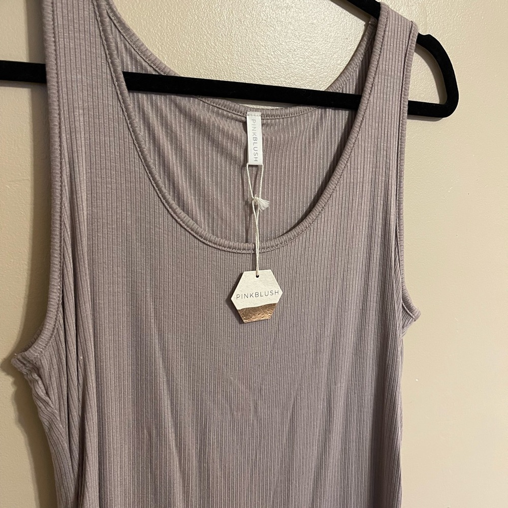 Tan Pink Blush Maternity ribbed bodycon dress